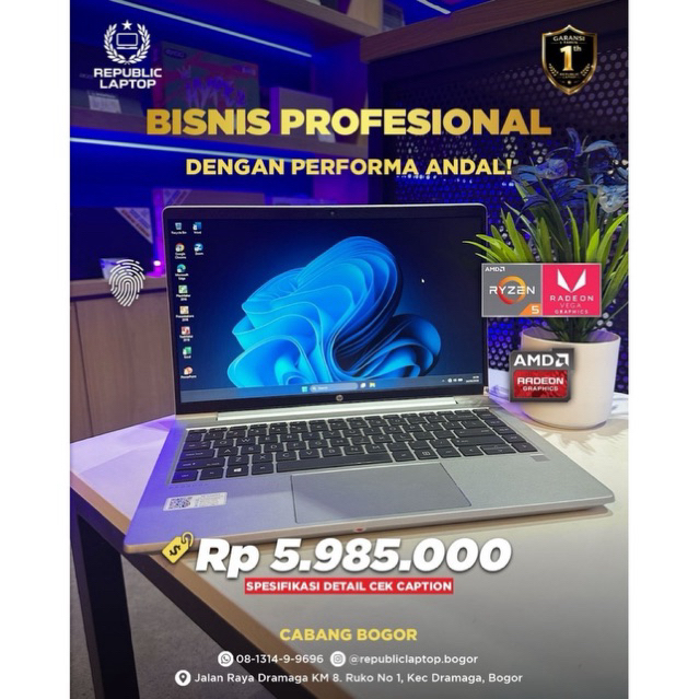 Laptop HP Probook 445G8| Ryzen 5 5600u| RAM 8 GB| SSD 256GB|AMD Radeon