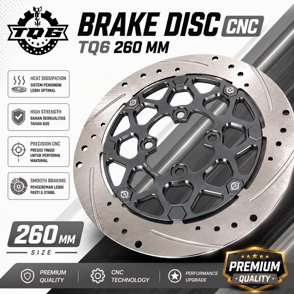 Disc Piringan Cakram Original TQ6-K1 Vietnam 260mm Lubang Baut 4 Universal Beat Vario Scoppy Mio Sou