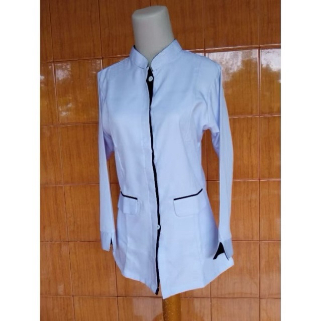BAJU LIST HITAM WANITA / BAJU ASn PPPK / BAJU KERJA WANITA PUTIH