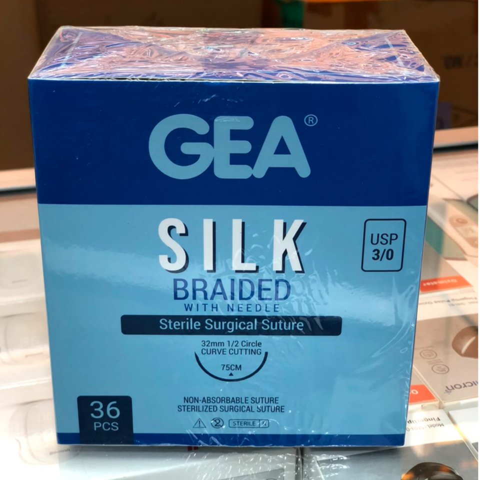 Benang Jahit Silk GEA + Jarum GEA Benang sutra dengan jarum jahit