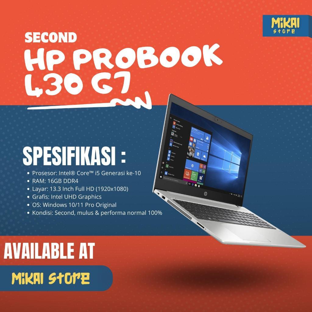 Laptop HP ProBook 430 G7 i5 Gen 10 | RAM 16GB | SSD 256GB | Second Mulus
