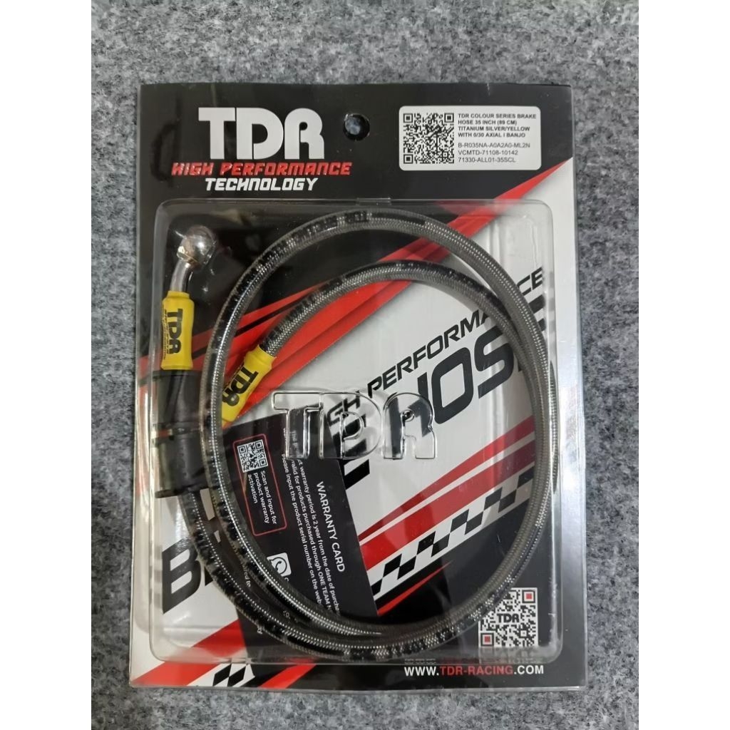 Selang rem TDR 35/89 inch titanium silver Original TDR racing