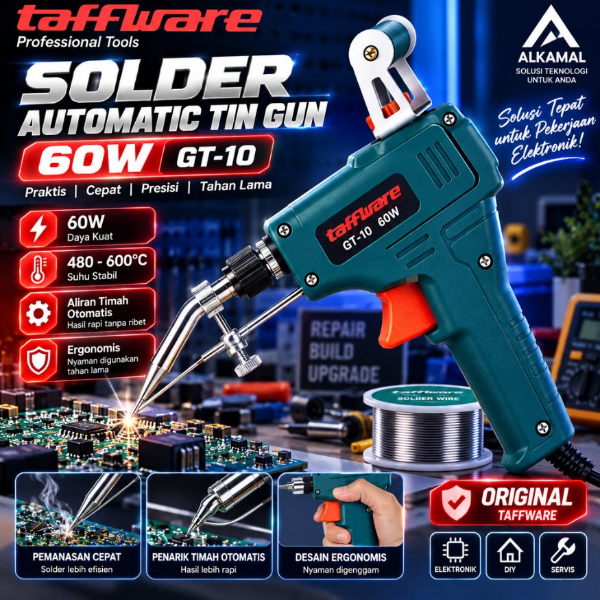 MEGA Taffware Solder listrik Tembak 60W Otomatis alat las pistol bonus kawat timah Automatic Tin - G