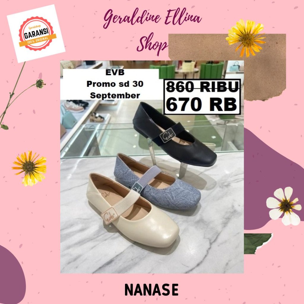 Sepatu flat shoes wanita EVB 100% original seri NANASE