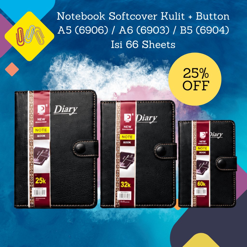 Notebook Buku Catatan Bahan Kulit With Button Free Bolpen Bolpoint Notebook Kancing Bahan Cover Kuli