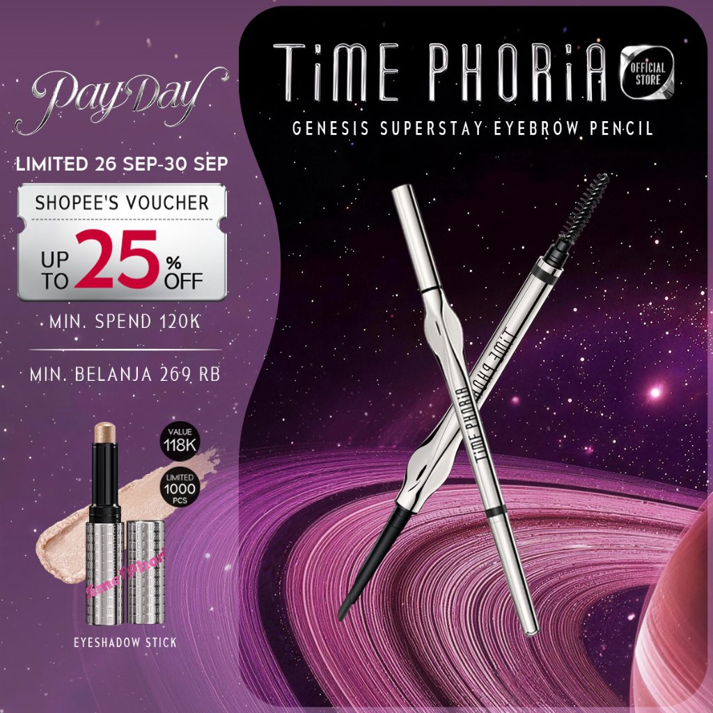 TIME PHORIA - Genesis Superstay Eyebrow Pencil Tahan Keringat&Tidak Mudah Luntur Eyebrow Pensil Alis Tahan Lama Ultra-Fine Waterproof Flawless Makeup TimePhoria Official Store