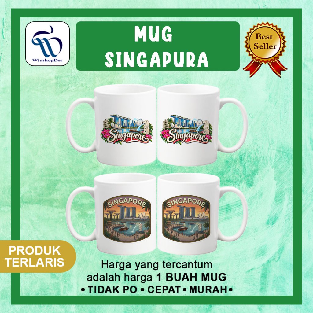 MUG SINGAPURA / MUG DESIGN SINGAPURA  / OLEH - OLEH SINGAPURA