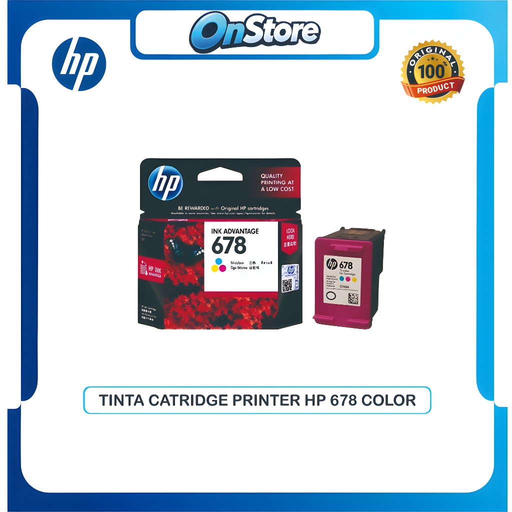 Tinta Printer HP Original 678 Tri-Color DeskJet 1515 2515 2545 / Catridge Printer HP Deskjet