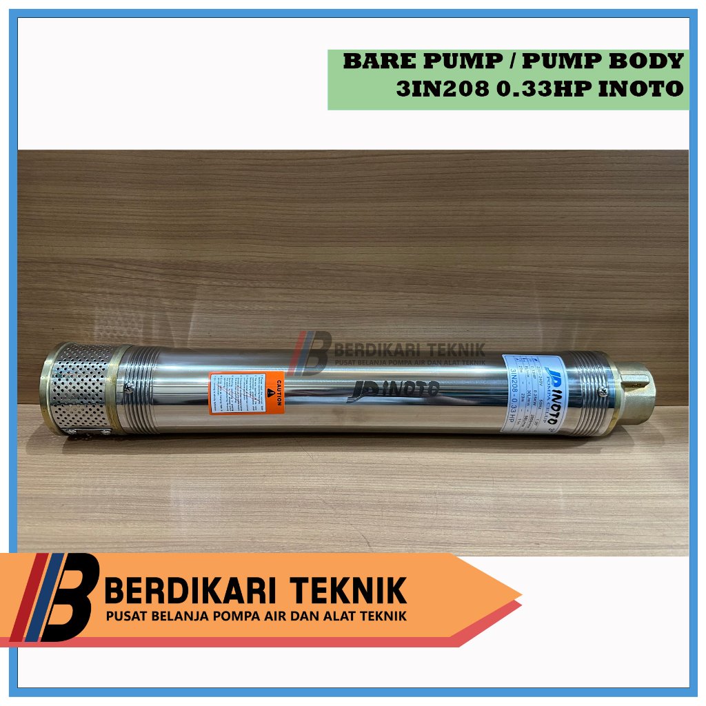 Kipas Bare Pump Pompa Satelit Submersible Merk INOTO 0.33HP 0.33 HP 1/3HP 1/3 HP  3" 3 IN 3 INCH OUT