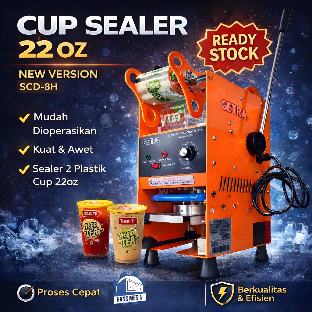 Getra Mesin Penyegel Cup Plastik Cup Sealer 22 Oz SCD-8H  22oz Proses Cepat