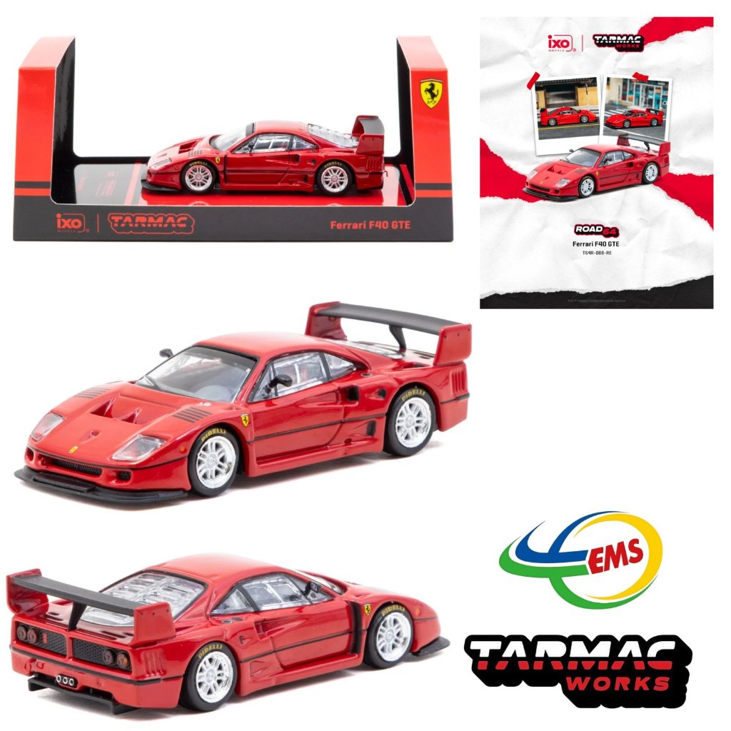 T64R-088-RE - Tarmac Works 1/64 Ferrari F40 GTE Red