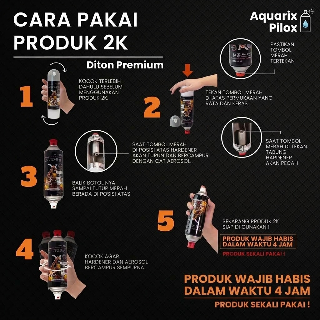 Klir Pilox Clear Samurai Pilox Variant Clear & Epoxy || Cat Semprot Body Motor Rangka Motor&Velg Mot
