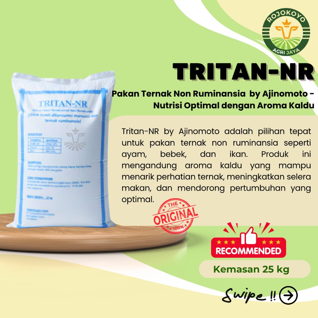 Tritan-NR Pakan Ternak Non Ruminansia 25 Kg by Ajinomoto - Nutrisi Optimal dengan Aroma Kaldu