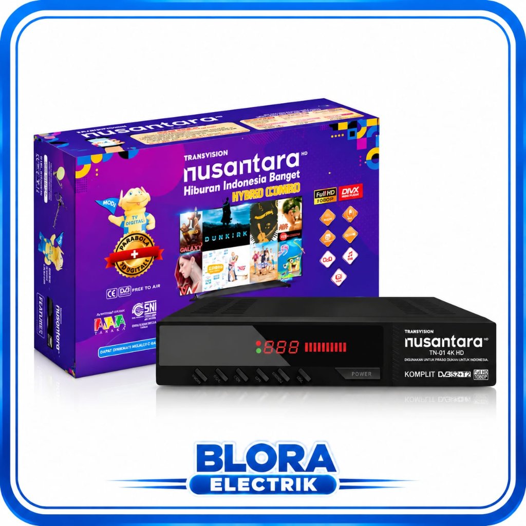 Tanaka Receiver TN-01 4K HD Combo Transvision Nusantara HD C-BAND + KU-BAND