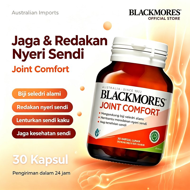 Blackmores Joint Comfort 30 Kapsul Lunak Biji Seledri Alami Suplemen Jaga Kesehatan Sendi Redakan Ny