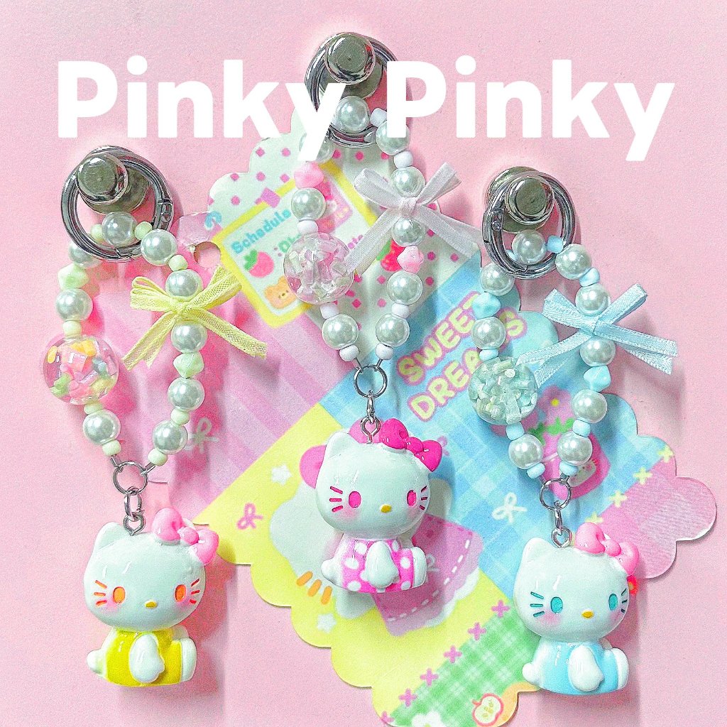 Pinky - Hellokitty Tali & Gantungan Hp/Gantungan tas/Gantungan kunci/Strap hp Grosir/Manik-manik bua
