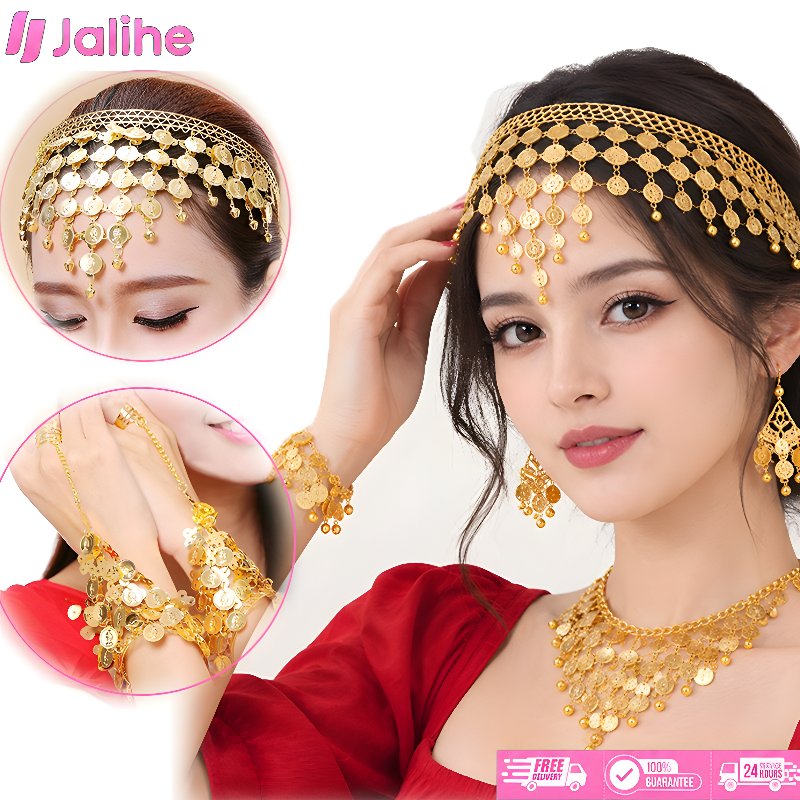 Gelang Cincin India Rantai Emas Gelang Kuku Jari Aksesori Tarian Perut Pengantin Adat