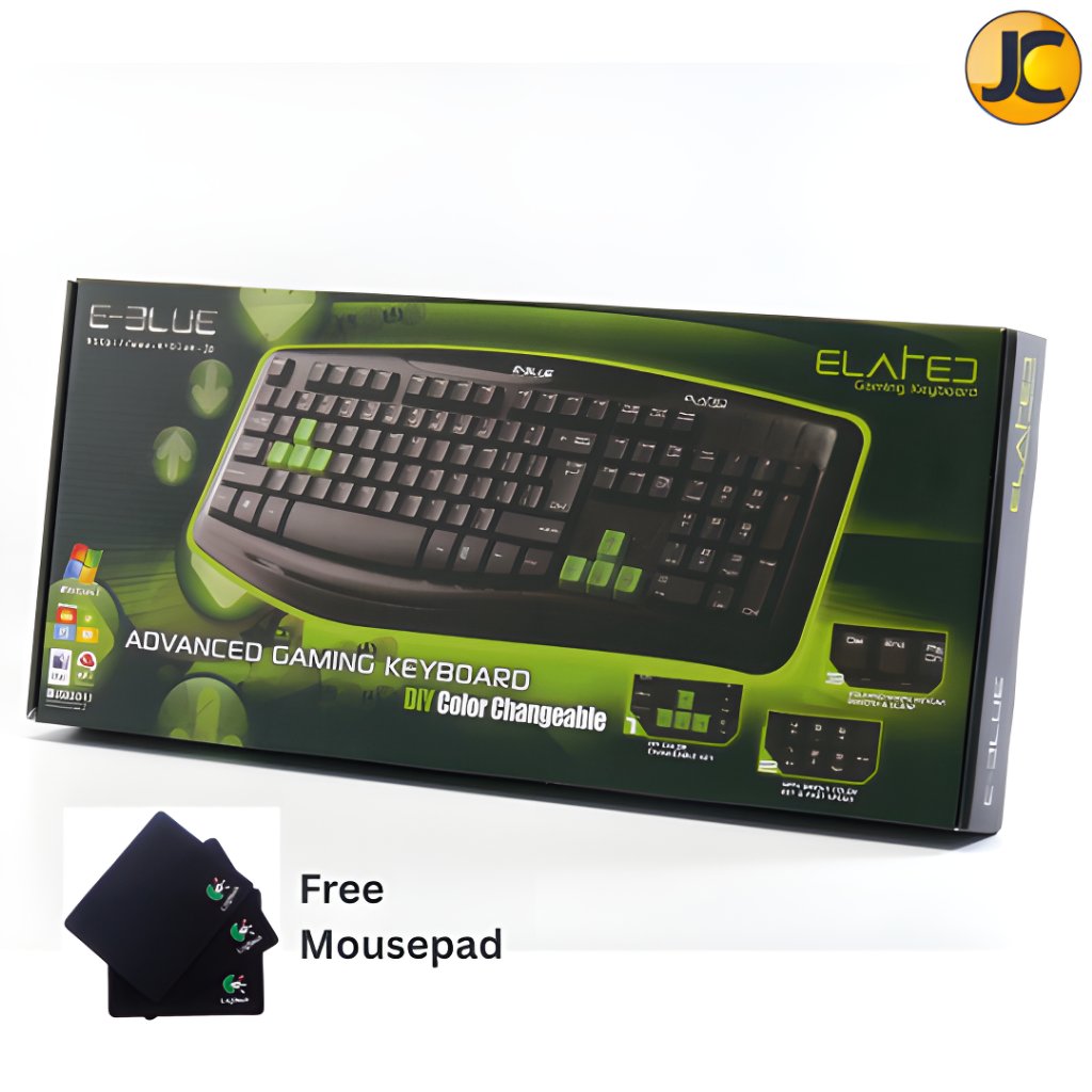 E-Blue Elated EKM046 Keyboard Gaming USB DIY Keys Original + Free Mousepad