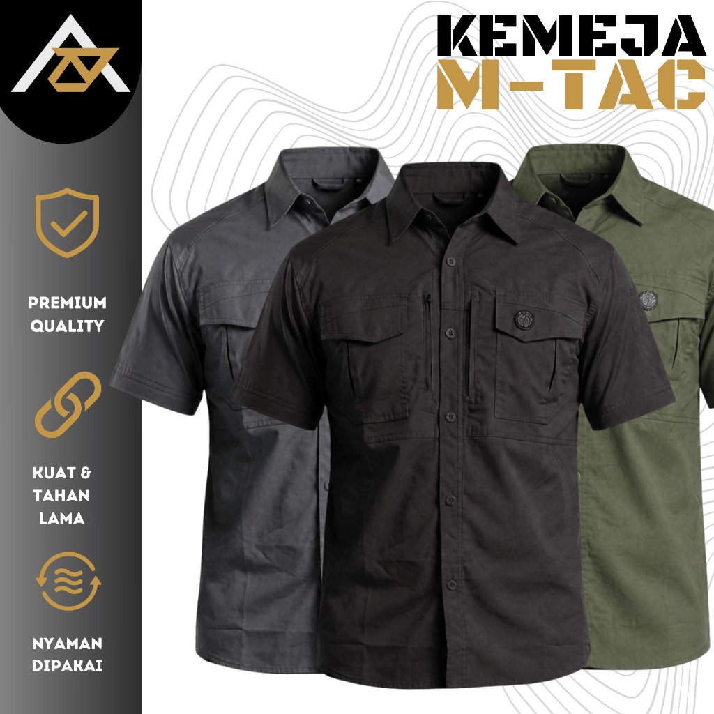 kemeja tactical lengan pendek m-tac/kemeja lapangan M-TAC lengan pendek
