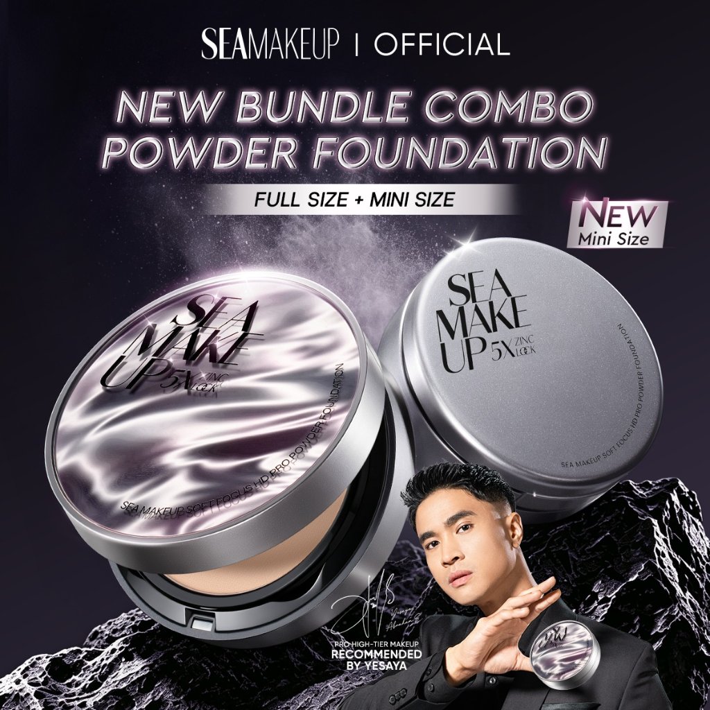 [NEW LAUNCH] Sea Makeup Pocket & Pro Line Duo – Bundle 2in1 Mini + Full Size Powder Foundation Bedak