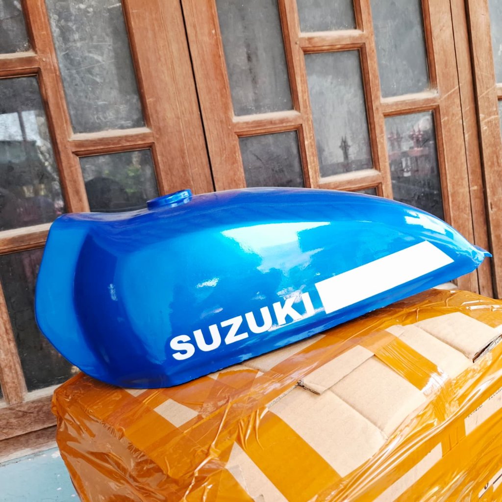 Tangki TS100 Motor Klasik Suzuki Custom Warna Biru Tengki Cat Model Trail