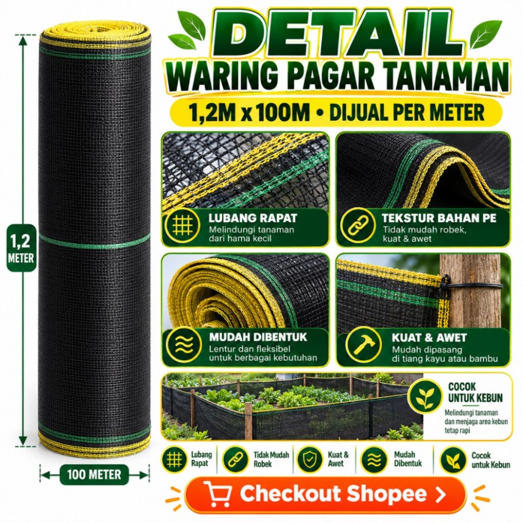 WARING HITAM TL / WARING KERAMBA IKAN / WARING KEBUN / WARING PAGAR / WARING KANDANG / waring tanama