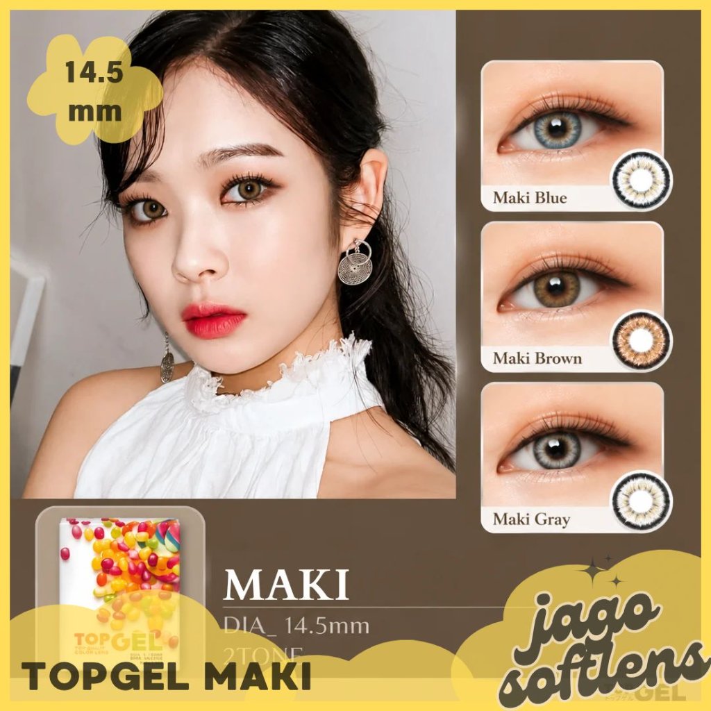 JAGO SOFTLENS BISA COD - SOFTLENS TOGEL MAKI 14,5MM NORMAL & MINUS (-0,50 S/D -10,00) BY TOPGEL / SO