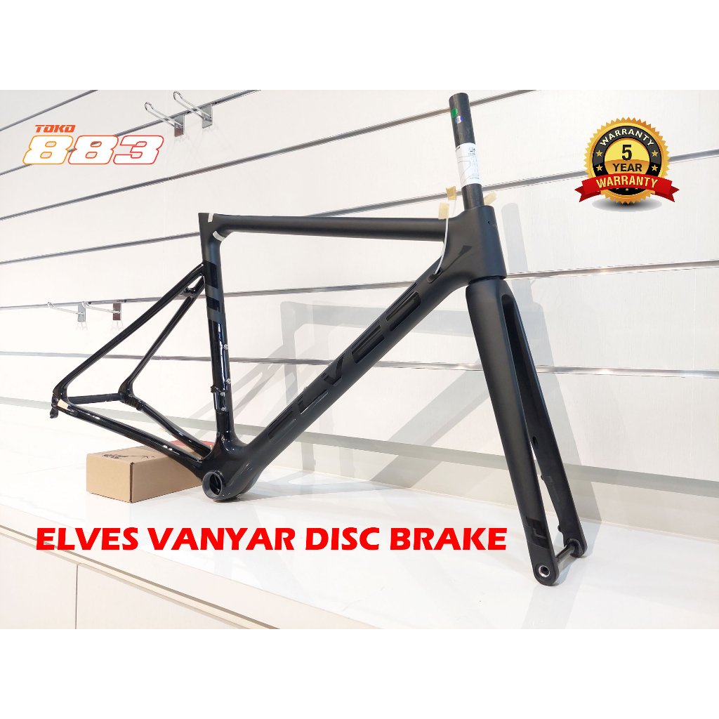 Frame Elves Vanyar Disc Brake Matt Black & Glossy Black Frameset Sepeda Balap Road Bike
