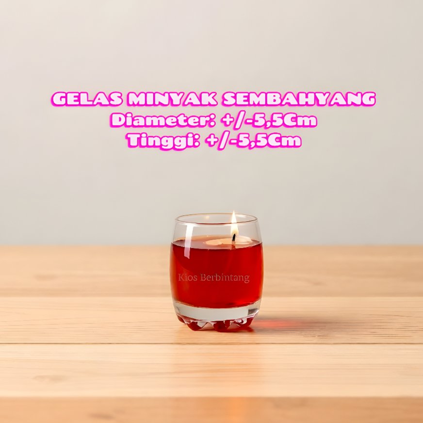 Gelas Kaca Minyak Sembahyang Ukuran Kecil 1 Pcs