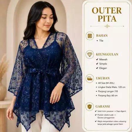 Kebaya Outer Brukat Cape Brukat Tile Mutiara Kebaya Simple Cape Brukat One Shoulder Outer New Fashio