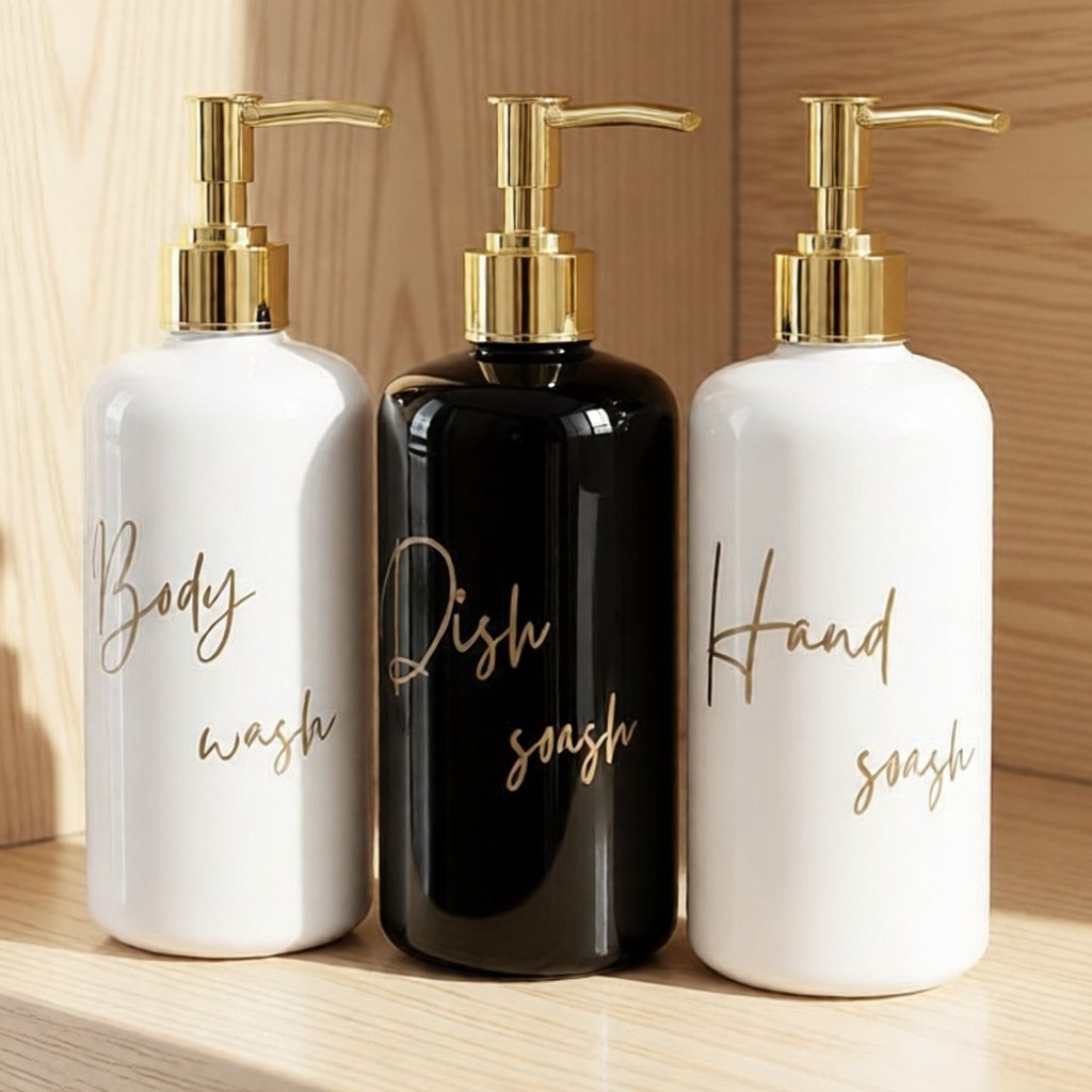 BOTOL HITAM / PUTIH N28 500ml DIAMOND GOLD NEW LONG PIPE . aesthetic bottle refill dispenser hand so