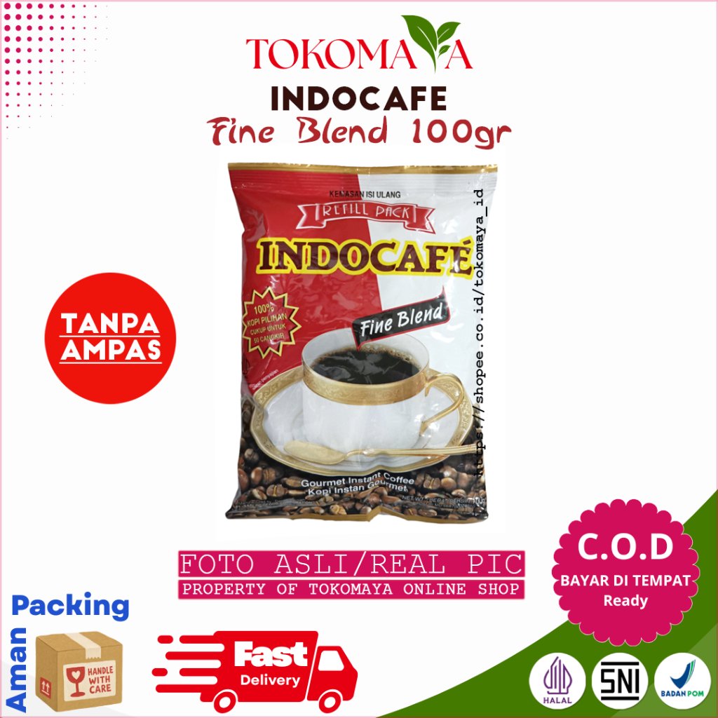 INDOCAFE FINE BLEND 100GR | INDOCAFE KOPI INSTANT FINE BLEND 100 GR