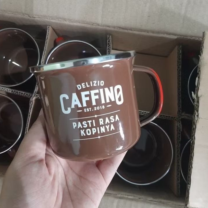 Mug Gelas Enamel Caffino 8cm