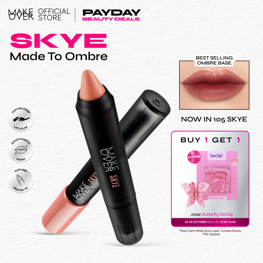 MAKE OVER Color Stick Matte Crayon 2.6 g - Lipstick Lipstik Bibir Matte untuk Base Ombre BEST SELLER