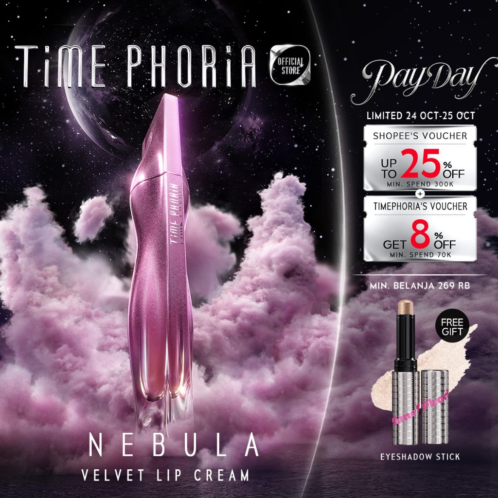 TIMEPHORIA - TASYA FARASYA APPROVED Nebula Velvet Lip Cream 4ML - Liptint Dengan Warna Intense Water