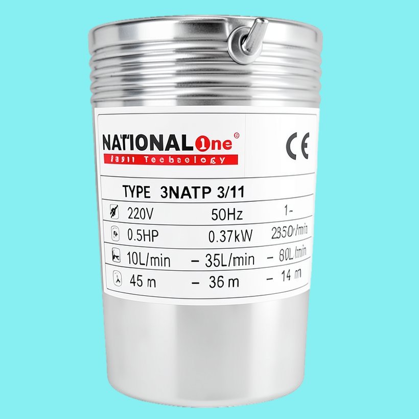 Pompa Satelit Submersible National 0.5 HP 3 Inch Pompa Celup Sumur Dalam tanpa kabel
