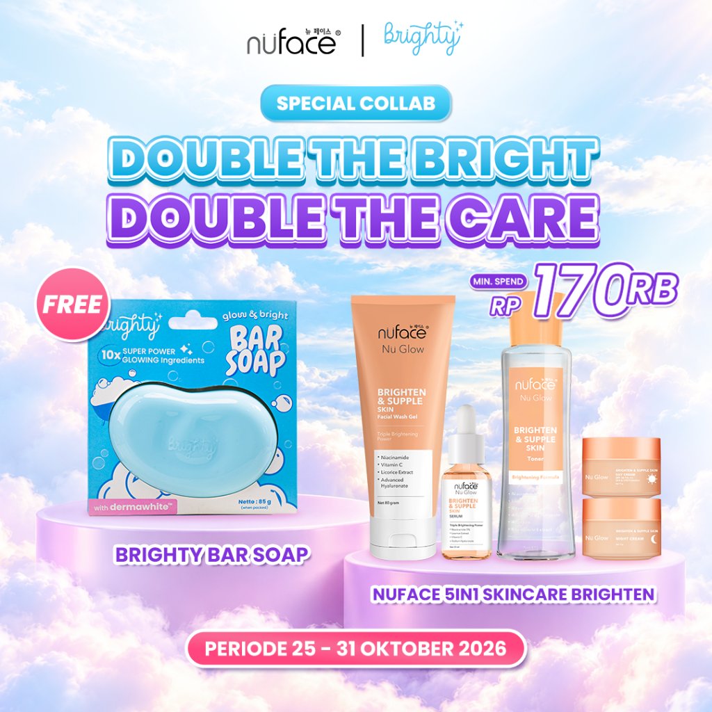 [FREE BAR SOAP] [5IN1] Nuface Skincare Paket Perawatan Mencerahkan Wajah/Jerawat/Anti Penuaan/Bright