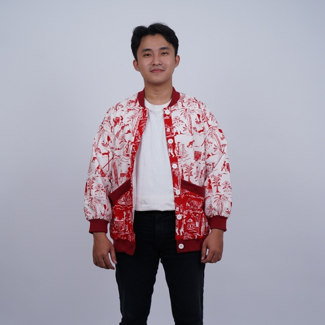 BATIK TRUSMI Merdeka Collection Jaket Batik Bomber Regular BT BBR ABK Unisex