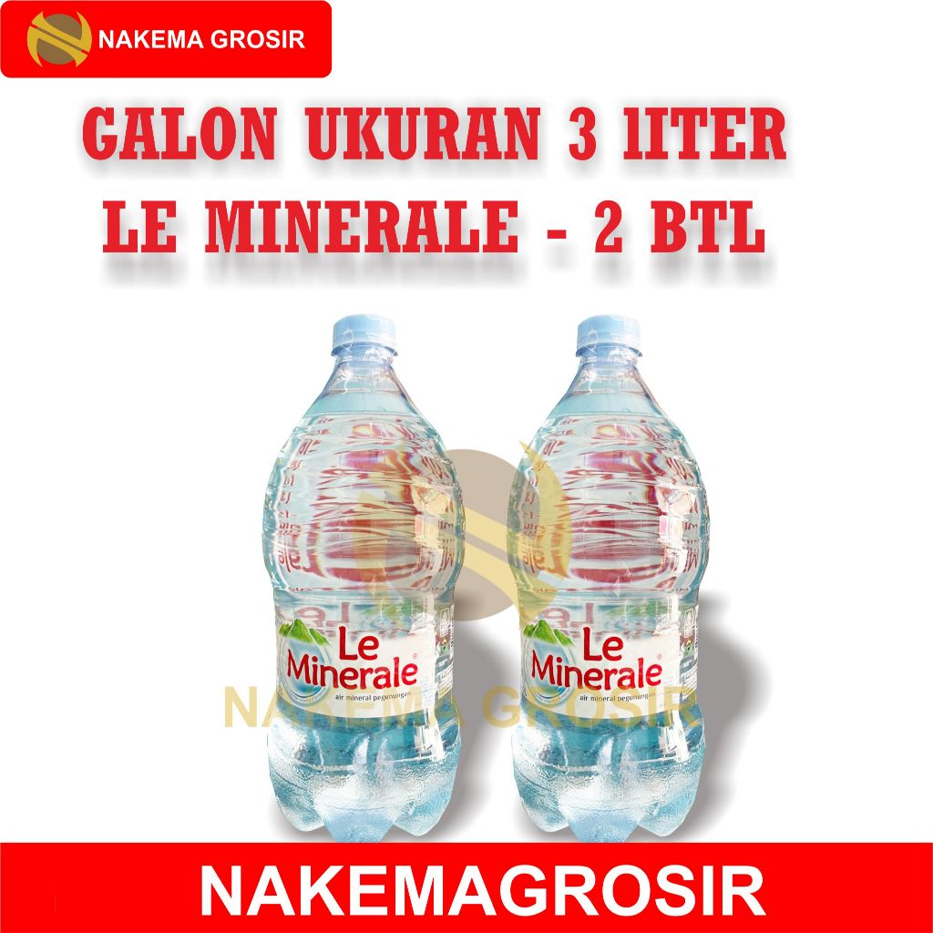 

LE MINERALE UK 3 LITER PAKET 2 BOTOL LEBIH HEMAT - MURAH #NAKEMAGROSIR