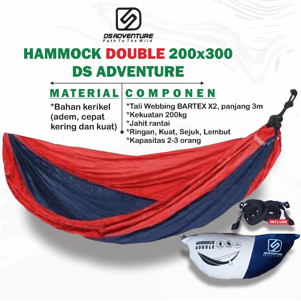 Hammock double bartex Ds Adventure /hammock ayunan jumbo /ayunan gantung dewasa/hammock ayunan tebal