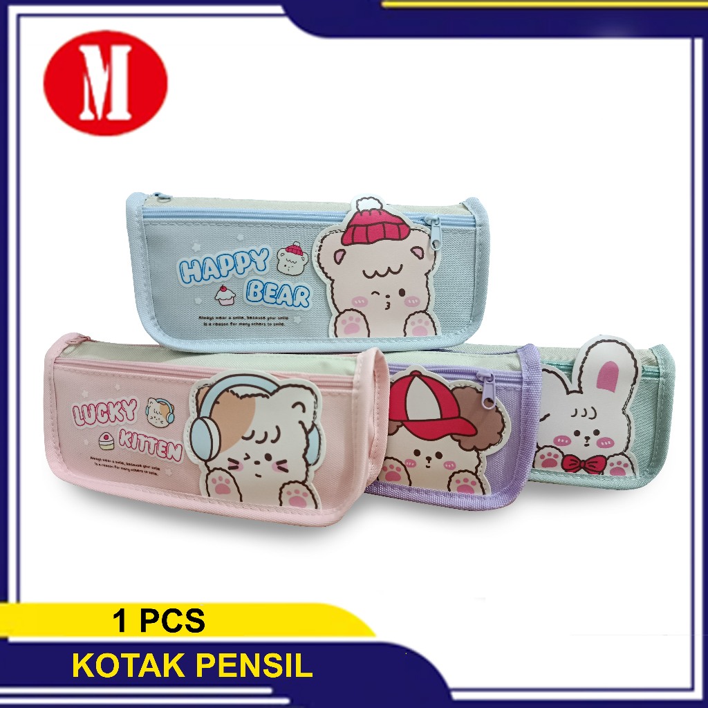

Kotak Pensil Kain Resleting KY 7907 Warna Random