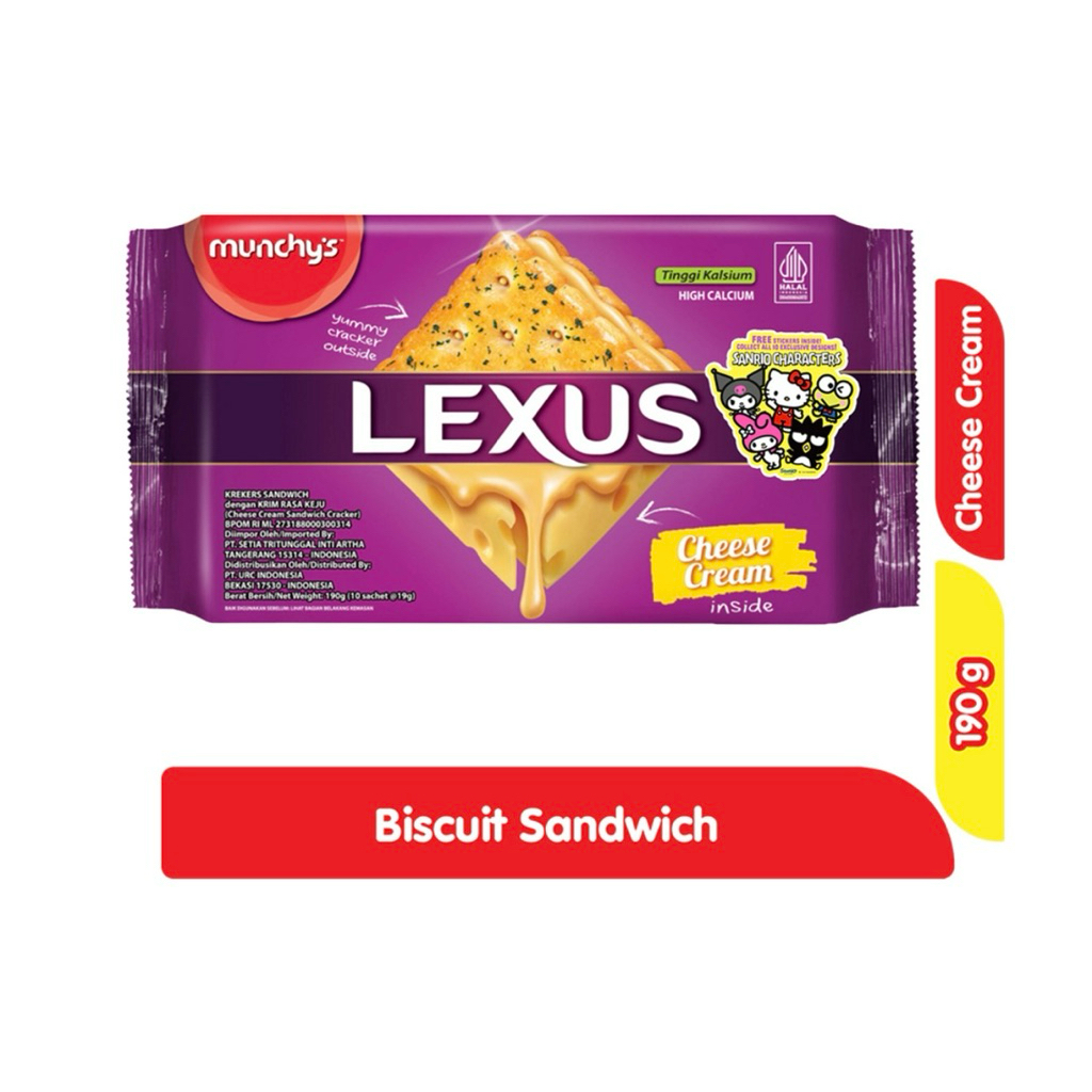 

Munchy's Lexus Biskuit Sandwich Cheese Cream 190 g