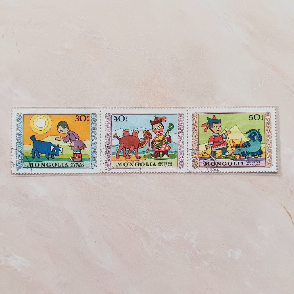 

(OG) Perangko Mongolia 1975 International Children’s Day Set 3 pcs CTO