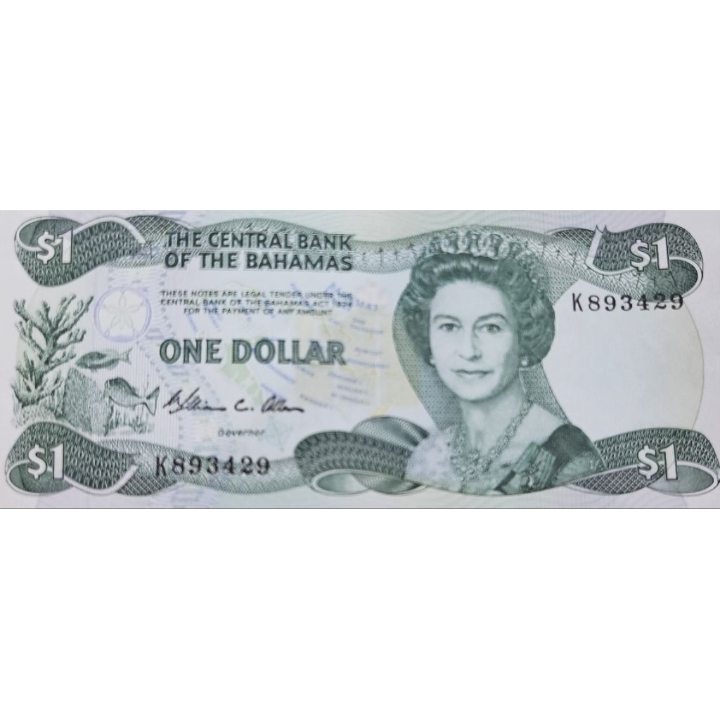 Super Sangat Murah Kondisi Mulus Langka Uang Negara Bahamas 1 dollar ratu elizabeth tahun 1996 Kondi