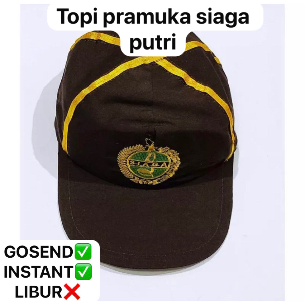 TOPI PRAMUKA SIAGA PUTRI || topi pramuka beakang karet putri siaga topi pramuka putra putri siaga pe