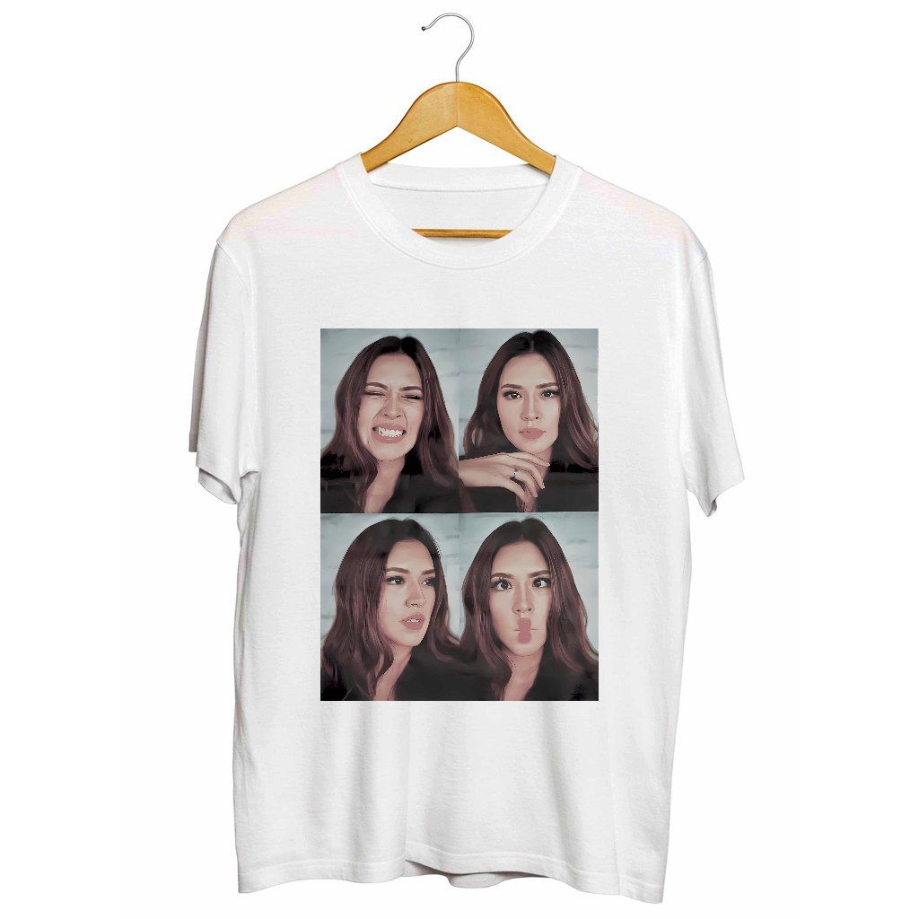 Tshirt Band Raisa - Kolase White / Kaos Musik Rock Metal