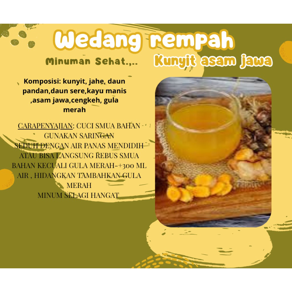 

wedang rempah kunyit asam 1 pack free 1 shaseet
