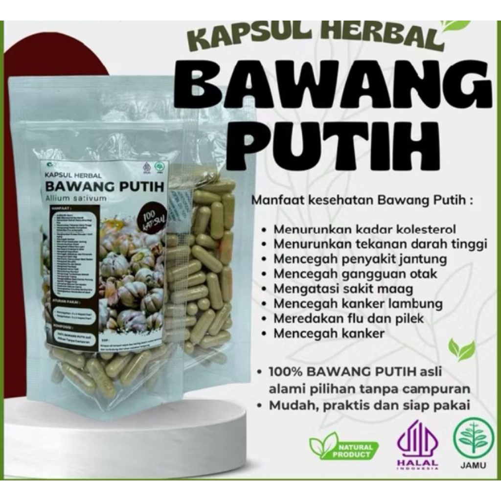 

bawang putih kapsul 100butir/kapsul bawang putih 1pack isi 100butir