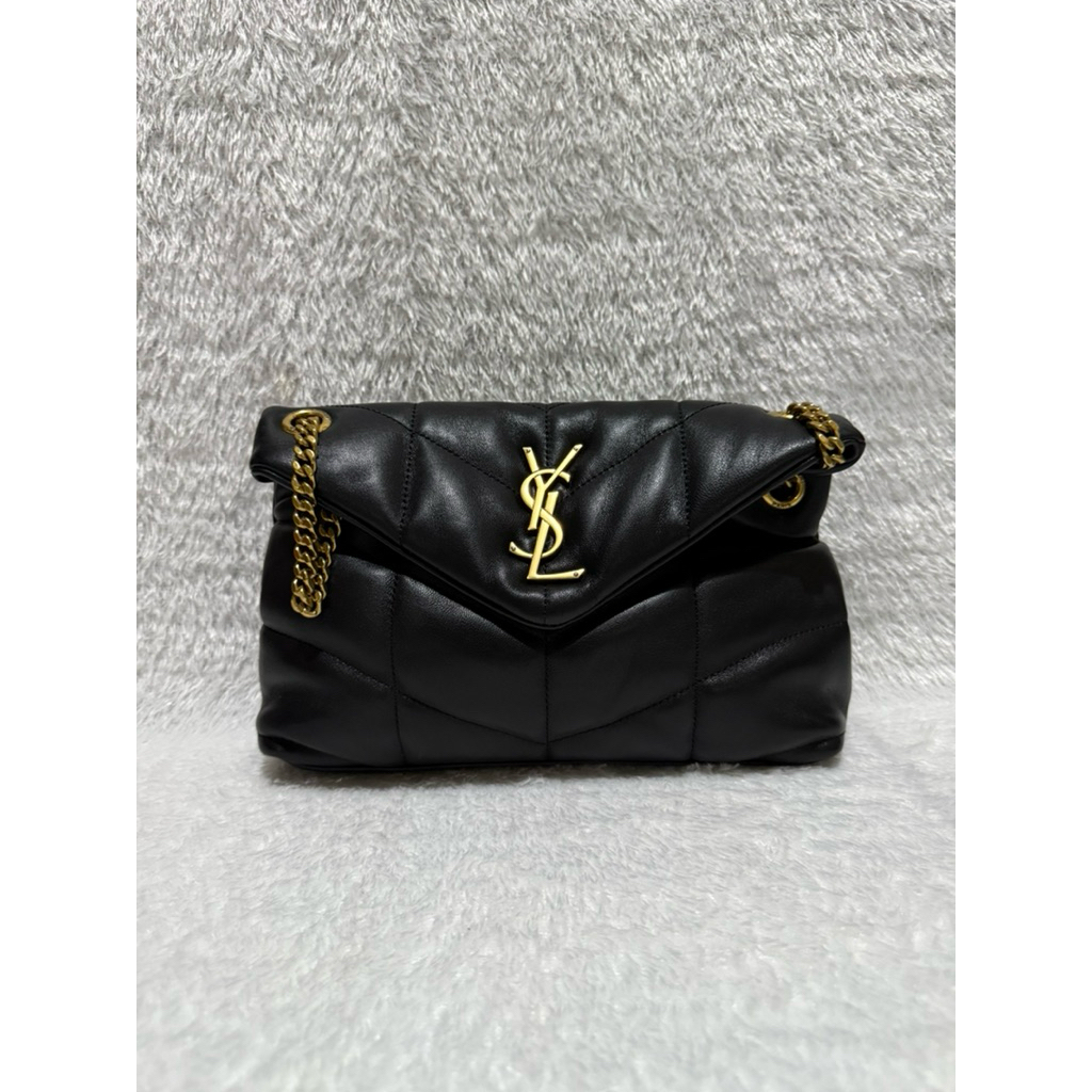 YSL “ lou puffer small leather shoulder bag “