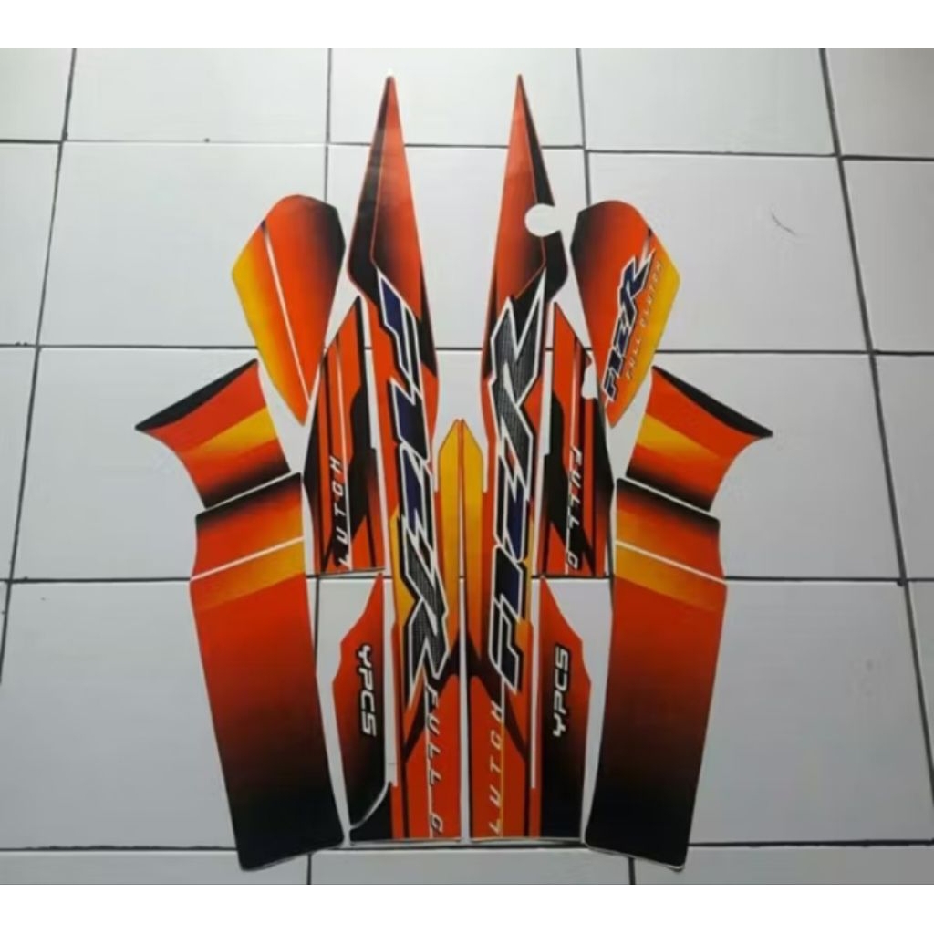 STRIPING FIZ R FULLCLUTH ORANGE HITAM 2003 STRIPING FIZ R LIS BODY FIZ R ORANGE HITAM